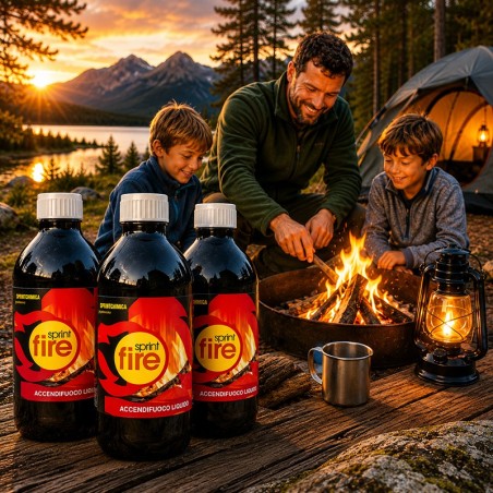 3 Bottiglie Accendifuoco Liquido Professionale di Elevata Qualità, Inodore e Trasparente, ideale per camini, stufe e barbecue