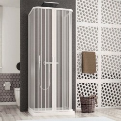 Box Doccia a Soffietto 3 Lati, Apertura Centrale, 70x70x70 cm riducibile, Altezza 185 cm