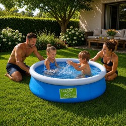 Piscina Fuori Terra Rotonda Gonfiabile per Bambini, Facile da installare, Pareti laterali a 3 strati