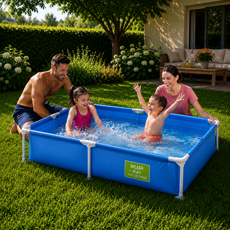Piscina Fuori Terra Rettangolare, Facile da installare, più spazio per nuotare e giocare