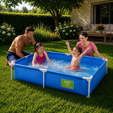 Piscina Fuori Terra Rettangolare, Facile da installare, più spazio per nuotare e giocare