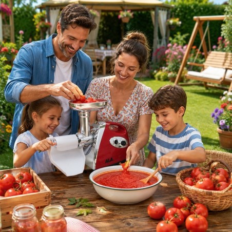 Tritapomodoro Elettrico con Kit Tritacarne – Passapomodoro per Salsa e Conserve, Macchina Multifunzione per Pomodori e Carne