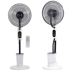 Ventilatore a piantana oscillante nebulizzatore d’acqua con telecomando e timer, autonomia fino a 8 ore