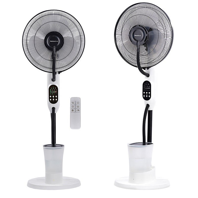 Ventilatore a piantana oscillante nebulizzatore d’acqua con telecomando e timer, autonomia fino a 8 ore