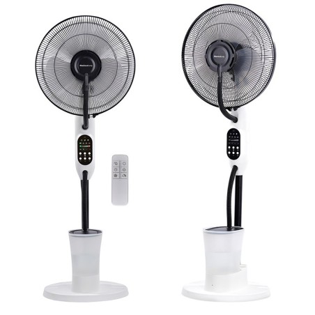 Ventilatore a piantana oscillante nebulizzatore d’acqua con telecomando e timer, autonomia fino a 8 ore