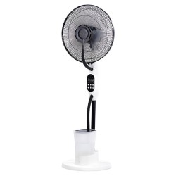 Ventilatore a piantana oscillante nebulizzatore d’acqua con telecomando e timer, autonomia fino a 8 ore