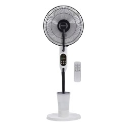 Ventilatore a piantana oscillante nebulizzatore d’acqua con telecomando e timer, autonomia fino a 8 ore