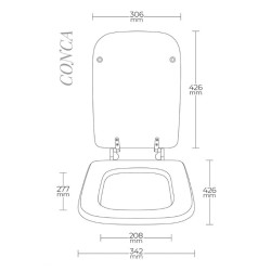 Sedile Copriwater Compatibile per Conca Ideal Standard, Colore Bianco