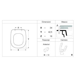 Tavoletta WC da Bagno, Copriwater Compatibile per Tesi Ideal Standard, Colore Bianco