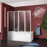 Box sopravasca cm.64+cm.133 bianco con pannelli acrilici pieghevoli e reversibili a 4 ante