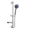 Saliscendi Doccia Completo di Doccetta 5 Funzioni e Porta Sapone, Asta Doccia in Acciaio Inox, con Water Saving