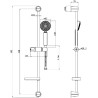 Saliscendi Doccia Completo di Doccetta 5 Funzioni e Porta Sapone, Asta Doccia in Acciaio Inox, con Water Saving