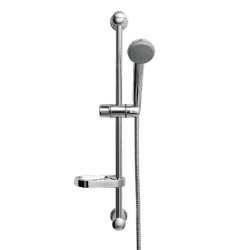 Saliscendi Doccia Completo di Doccetta e Porta Sapone, Asta Doccia in Acciaio Inox, con Water Saving