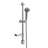 Saliscendi Doccia Completo di Doccetta e Porta Sapone, Asta Doccia in Acciaio Inox, con Water Saving