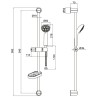 Saliscendi Doccia Completo di Doccetta a 5 Getti con Porta Sapone, Water Saving