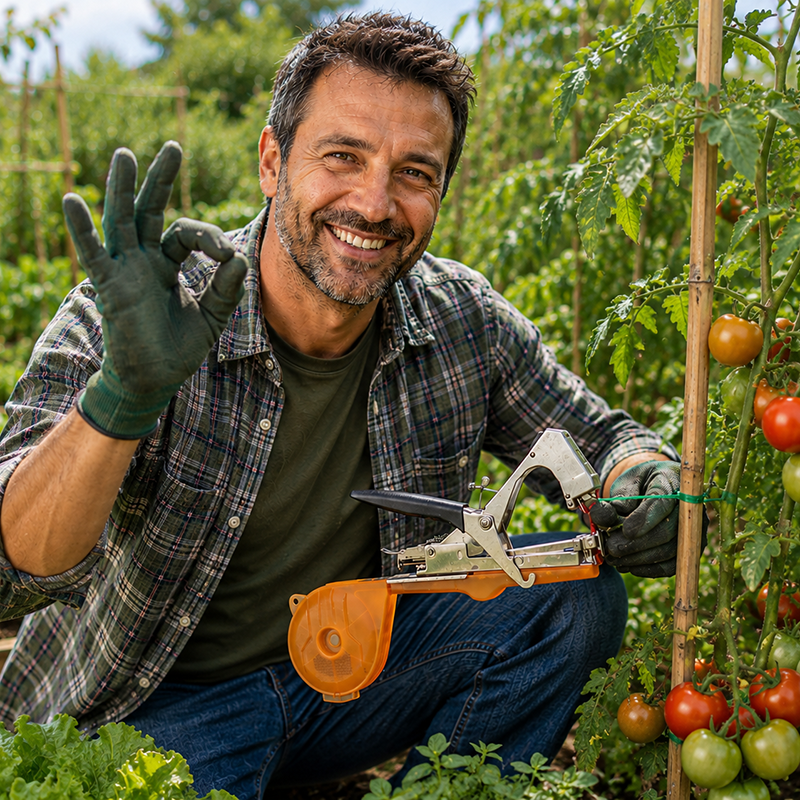 Legatrice per Piante Professionale, Pinza Legatrice, Strumento Nastro a Mano per Piante, Pomodori, UVA, Fiori e Verdura