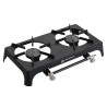 Fornello bruciatore portatile per campeggio a gas in ghisa 2 fuochi 37x51cm