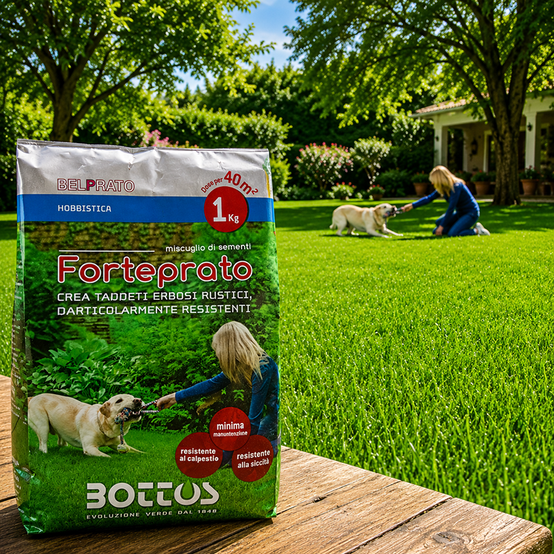 Semi per Prato verde, Tappeto erboso rustici particolarmente resistenti al calpestio e alla siccità. Veloce germinazione