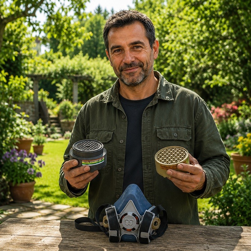 Filtri per Gas e Vapori Organici, contiene Carboni Attivi, Coppia di Filtri di ricambio