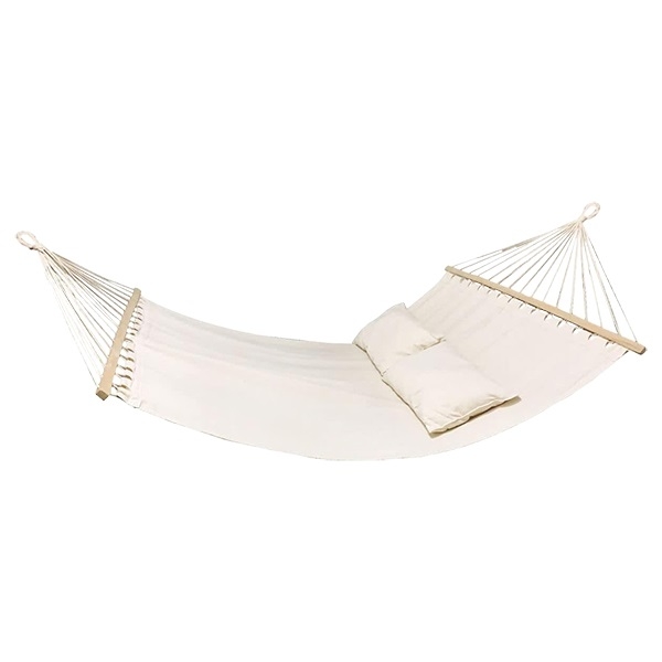 Amaca sospesa poltrona dondolo altalena in cotone 200x150, arredo giardino. You and Me Blanco