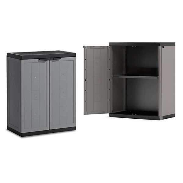 Armadietto per esterno, con 1 ripiano e 2 ante in resina, cm.68x39x85h Keter Jolly