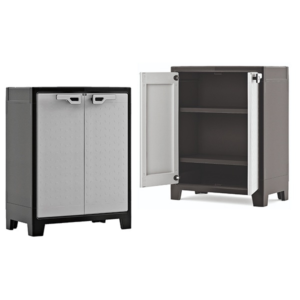 Armadietto per esterno, con 2 ripiani e 2 ante in resina, cm.80x44x100h Keter Titan XL