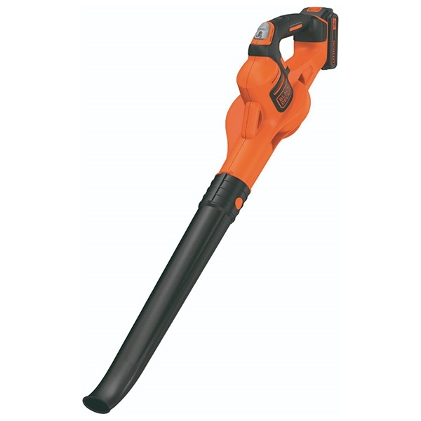 Black+Deker Soffiatore per foglie a batteria 18V-2,0Ah con caricabatteria, Power Command, velocità regolabile
