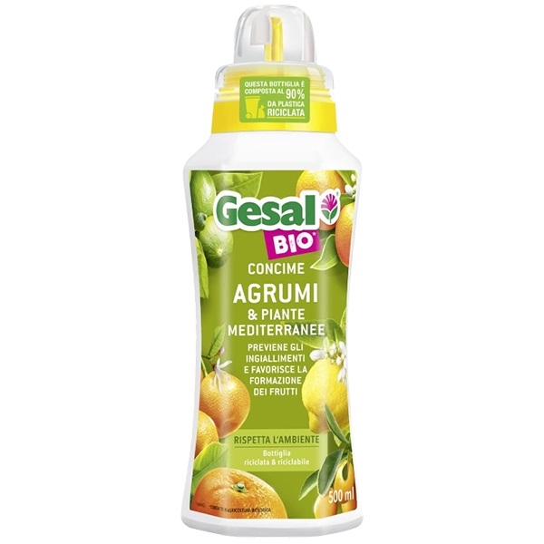 Concime liquido BIO, per fioriture e fruttificazioni intense, 500 ml. Gesal Bio Agrumi