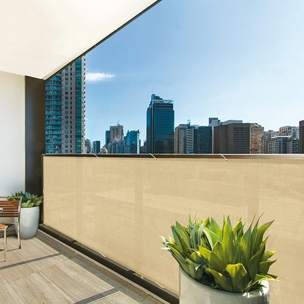 Frangivista Telo per Balcone Ringhiera Protezione 90x600cm Colore Beige