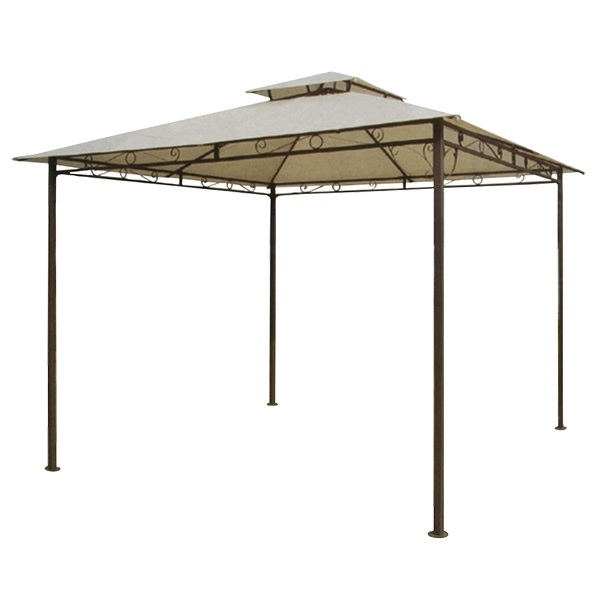 Gazebo pergola tenda da giardino esterno, struttura in acciaio, cm300x300x270H