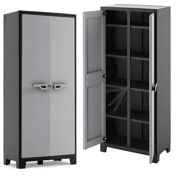 Armadietto per esterno, Portascope XL, con 2 ante in resina, cm.182x80x44 Keter Titan