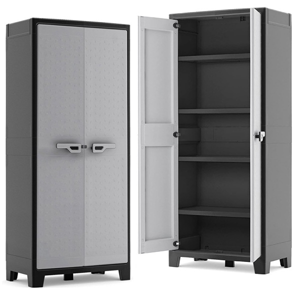 Armadietto per esterno, tuttopiani XL, con 2 ante in resina, cm.182x80x44 Keter Titan