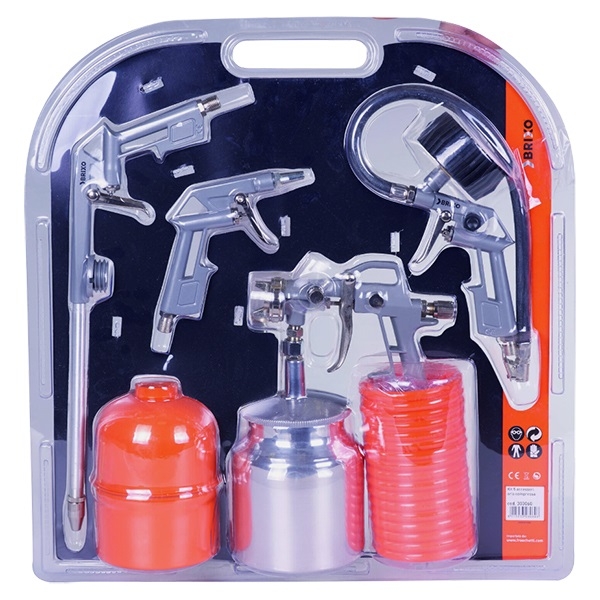 Kit completo accessori aria compressa, aerografi, pistole, tubo compressore