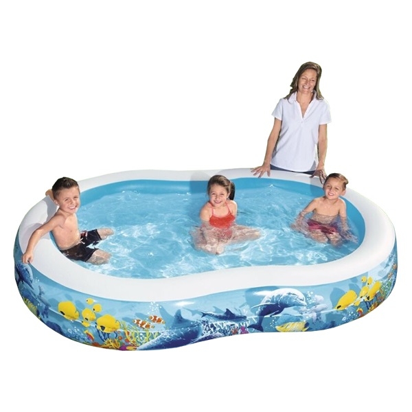 Piscina gonfiabile da giardino per bambini e famiglie, con barriera corallina