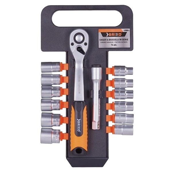 Set chiavi a bussola da 10-24mm e cricchetto con prolunga, kit da 14pz