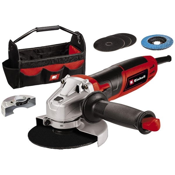 Smerigliatrice angolare 850W, 2 dischi da taglio, 1 disco levigatrice e borsa. Einhell TC-AG 125/850 Kit