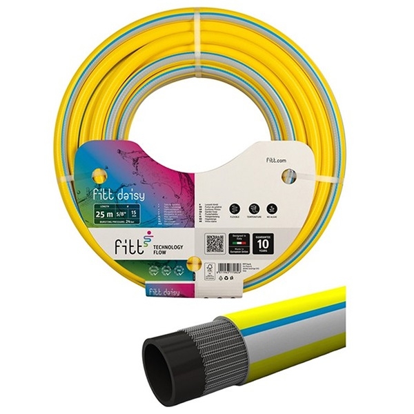 Tubo irrigazione acqua giardino rinforzato Ø mm.12,5 in PVC 3 strati con rinforzo, 25mt