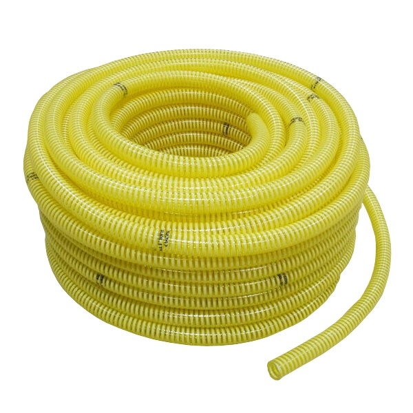 Tubo spiralato atossico giallo, di aspirazione, filtraggio e mandata acqua