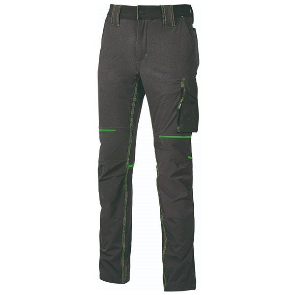 U-Power PANTALONE WORLD, idrorepellente, traspirante, Colore Grigio/Verde