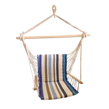 Amaca sospesa poltrona dondolo altalena in legno twist 100x50, arredo giardino