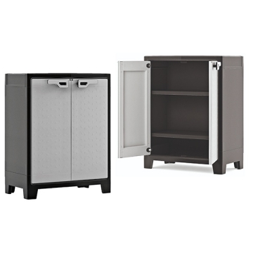 Armadietto per esterno, con 2 ripiani e 2 ante in resina, cm.80x44x100h Keter Titan XL