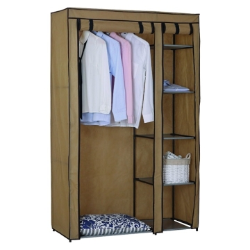 Armadio guardarobe pieghevole in tessuto, struttura in acciaio, 110x46xh175cm