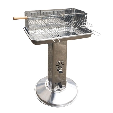Barbecue a carbone, acciaio inox, con spiedo per girarrosto. El Gaucho Arizona Inox