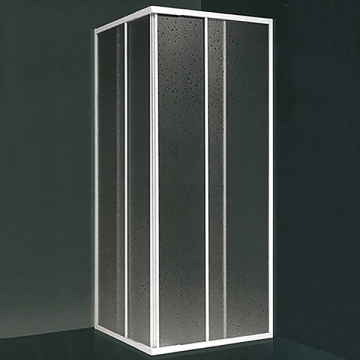 Box doccia angolare scorrevole, apertura centrale, misura cm.80x80 (riducibile)