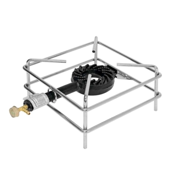 Fornellone fornello bruciatore a gas 30x30cm in filo d’acciaio con 4 piedi