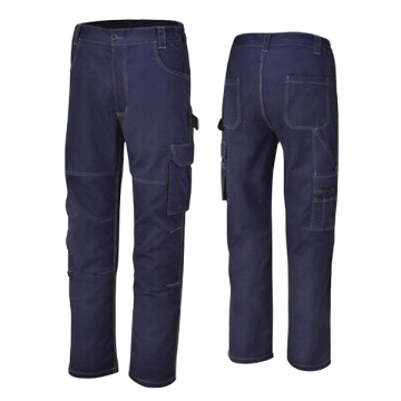 Pantaloni multitasche da lavoro in T/C Twill, triple cuciture. Colore Blu. Beta 7849 BL