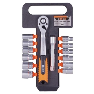 Set chiavi a bussola da 10-24mm e cricchetto con prolunga, kit da 14pz