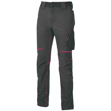 U-Power PANTALONE WORLD LADY, idrorepellente, traspirante, Colore Grigio/Fucsia