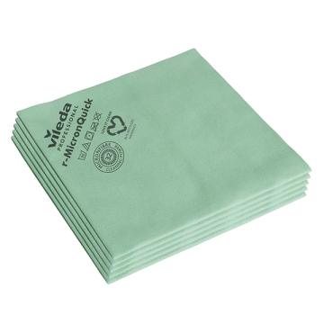 Vileda Professional r-MicronQuick, panno in microfibra, per una pulizia al 100% sicura ed efficace, confezione da 5 pezzi colore Verde